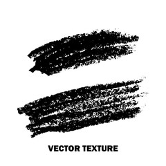 Collection of vector textures - brush, graphit, paint, stroke. Set of grungy textures, dirty artistic design elements, hand drawn painting shapes, drawing imitation. Isolated on white background.