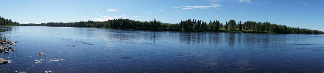 Landscape of Finland in summer with blue sky
