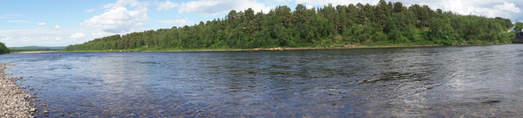 Landscape of Finland in summer with blue sky