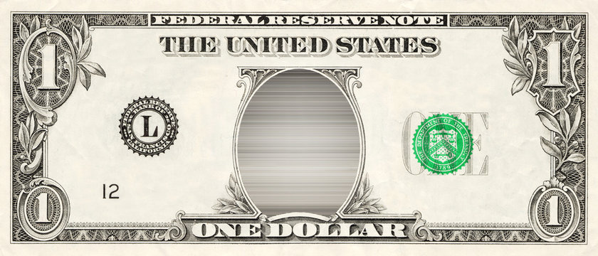 Blank money. One American dollar. 