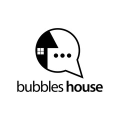 House bubbles stock logo template, flat design