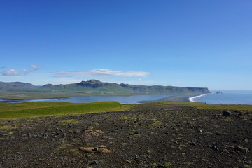 Beautiful landscape on Iceland with blue sky and breathtaking nature