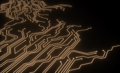 Micro scheme elements design. Abstract technology, IT thematic background.Hi-tech digital technology concept. - 3d render