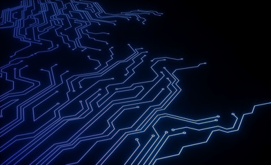 Micro scheme elements design. Abstract technology, IT thematic background.Hi-tech digital technology concept. - 3d render