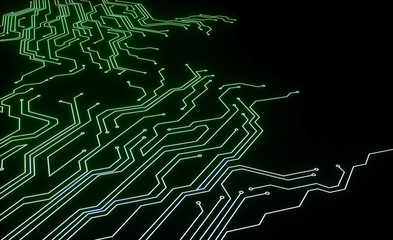 Micro scheme elements design. Abstract technology, IT thematic background.Hi-tech digital technology concept. - 3d render