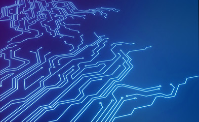 Micro scheme elements design. Abstract technology, IT thematic background.Hi-tech digital technology concept. - 3d render