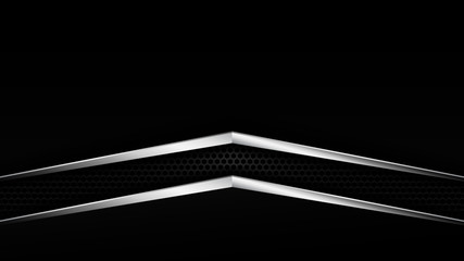 Abstract Layered Black Chrome Trim Automotive Background for all business company with high end look