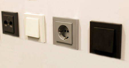 Electrician's equipment. Light switch, socket, outlet
