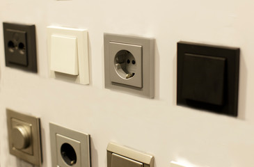 Electrician's equipment. Light switch, socket, outlet
