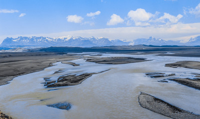 Stunning iclandic landscape. Valley in good weather.