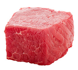 meat, beef, cube, isolated on white background, clipping path, full depth of field