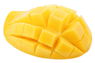 yellow mango isolated on white background, clipping path, full depth of field