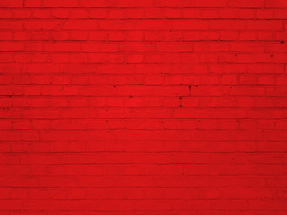 Fototapeta na wymiar Old red brick wall texture of stone blocks closeup for background.