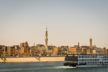 City and cruise on the banks of the Nile. Egypt. April 2019