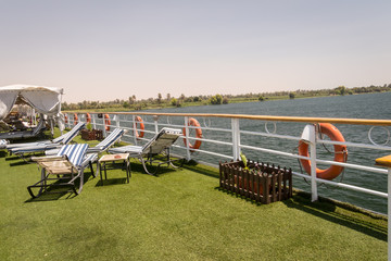 Obraz na płótnie Canvas Cruise deck on the Nile. Egypt.
