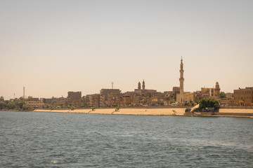 City on the banks of the Nile. Egypt. April 2019