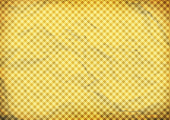 Yellow folded checkered paper background.