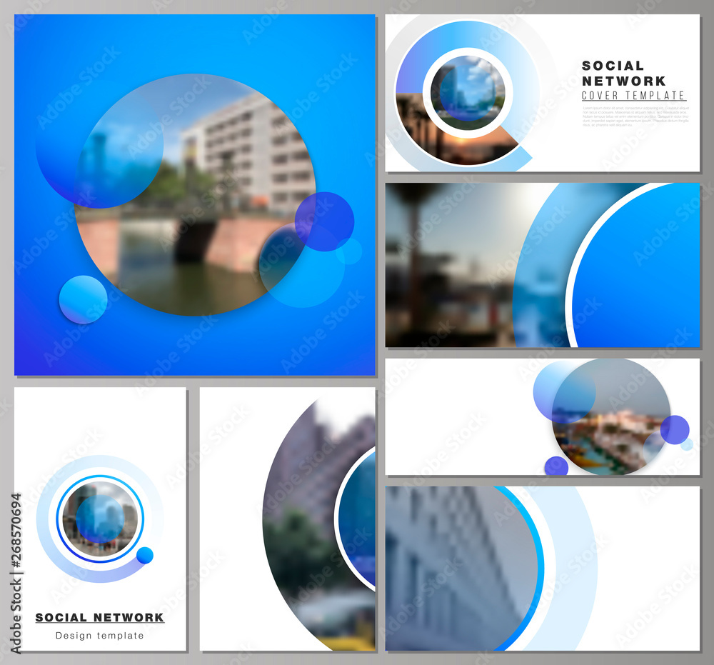 Poster the minimalistic abstract vector illustration of the editable layouts of modern social network mocku