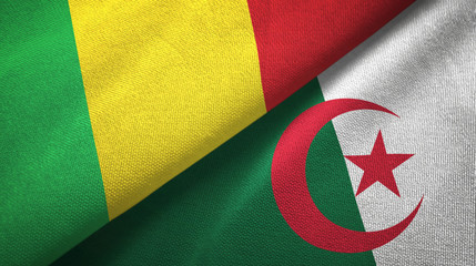 Mali and Algeria two flags textile cloth, fabric texture 