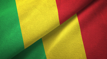 Mali two flags textile cloth, fabric texture