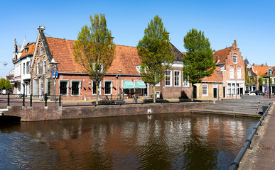 Beautiful historic houses in Sneek, Netherlands