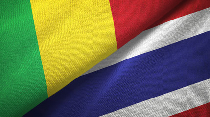 Mali and Thailand two flags textile cloth, fabric texture