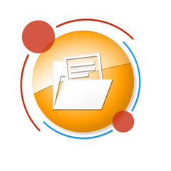 okrągły baner z ikoną