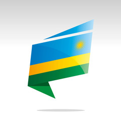 Fototapeta premium New abstract Rwanda flag origami logo icon button label vector