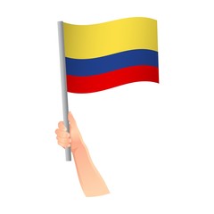 Colombia flag in hand icon