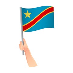 Democratic Republic of the Congo flag in hand icon