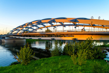 Suspension Kotlarski bridge in Krakow, Poland
