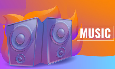 music concept design with speakers on abstract background, vector illustration