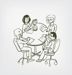 meeting office time out vector illustration sketch doodle