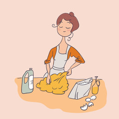 dough cook housewife vector illustration doodle hand drawn