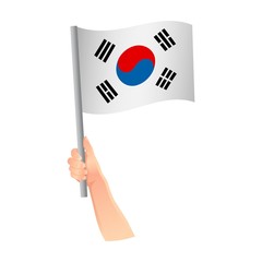 south korea flag in hand icon