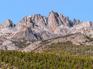 Dramatic mountain terrain of the High Sierras in California