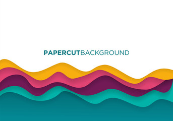 fashionable wave background template with papercut style, modern wallpaper terxture and 3d realistic design use for ads banner and advertising print design vector eps 10