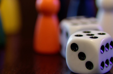 Board Game Pawns and Dice
