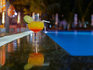  cocktail stands on the edge of the pool