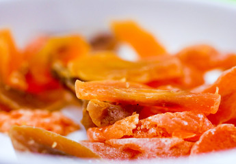 Dried and candied fruits in sugar