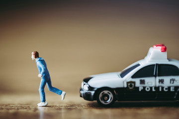 ミニチュア・人物・パトカー © beeboys
