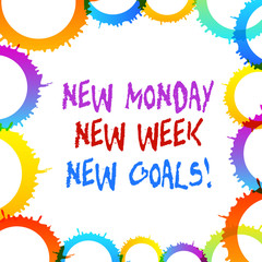 Word writing text New Monday New Week New Goals. Business photo showcasing goodbye weekend starting fresh goals targets