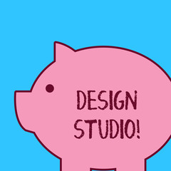 Handwriting text Design Studio. Conceptual photo workplace for designers and artisans engaged in conceiving