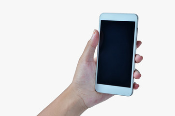 hands holding the phone
