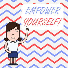 Naklejka premium Handwriting text writing Empower Yourself. Conceptual photo taking control of our life setting goals and making choices