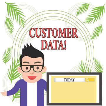 Conceptual hand writing showing Customer Data. Concept meaning all records and information pertaining to any customer