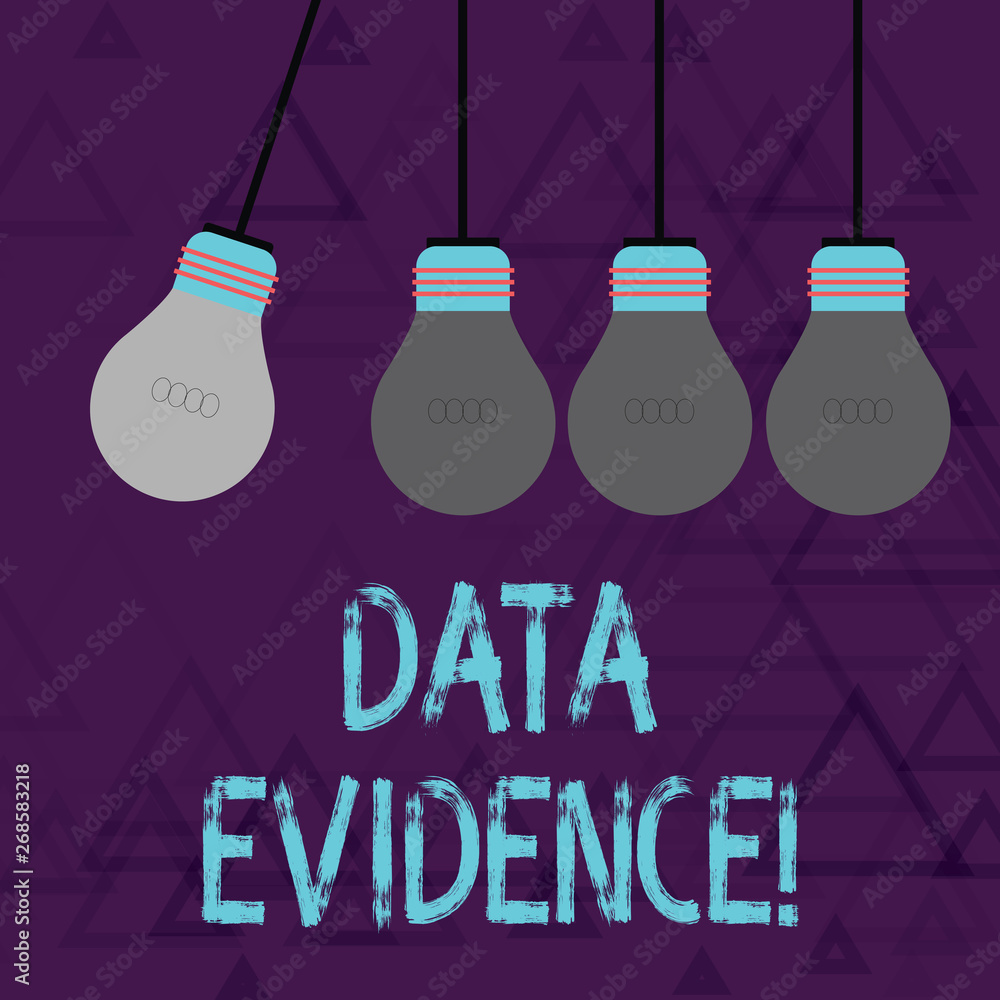 Poster writing note showing data evidence. business concept for relevant and furnishes proof that supports 