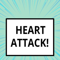 Word writing text Heart Attack. Business photo showcasing sudden occurrence of coronary thrombosis resulting in death
