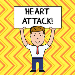 Handwriting text Heart Attack. Conceptual photo sudden occurrence of coronary thrombosis resulting in death