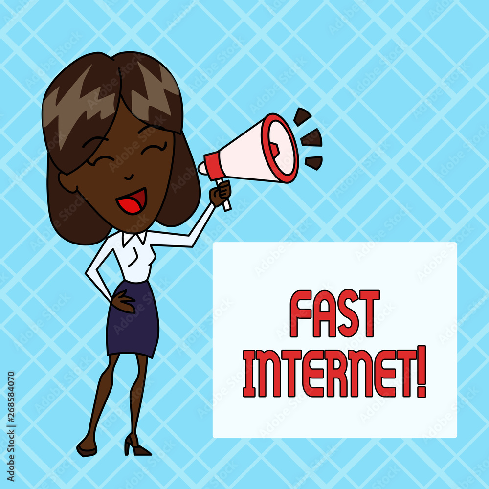 Poster conceptual hand writing showing fast internet. concept meaning term used for internet service that i
